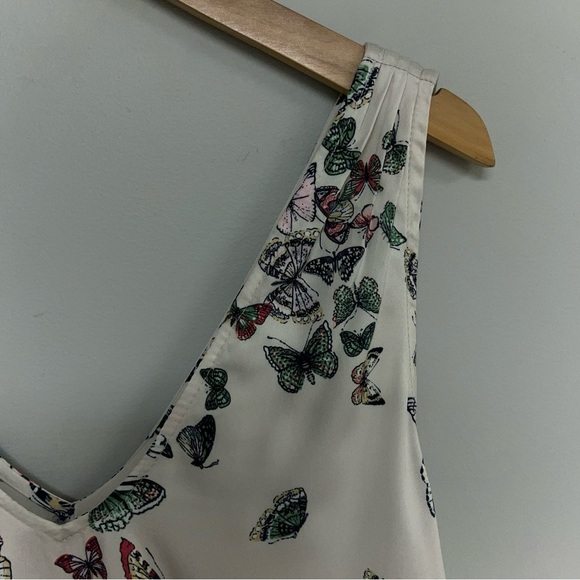 Josa Tulum Dress One Size‎ Fits Most Ivory Butterfly Print Beach  Cover V-neck - Picture 10 of 12